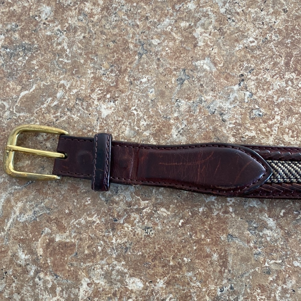 Belt Brighton Camden brown double braided leather belt with Brass buckle. 5 hole - Picture 7 of 12